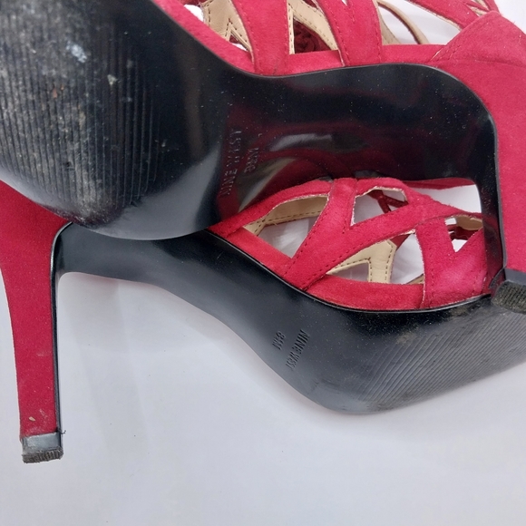 Nine West Red Suede authority Lace Pumps 8.5 - Picture 8 of 8